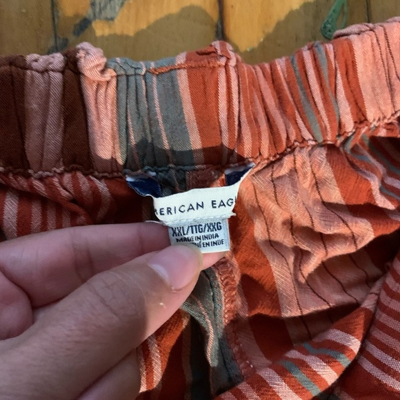 American eagle elastic waist pull on wide leg striped pants - Picture 3 of 4